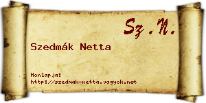 Szedmák Netta névjegykártya
